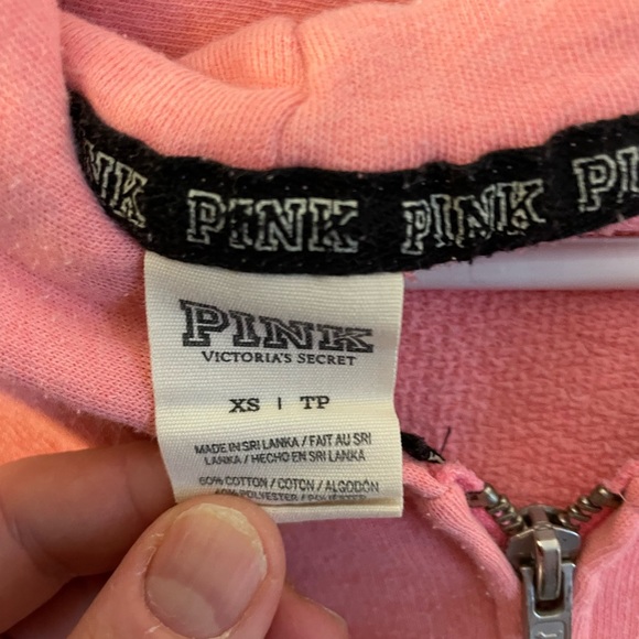 Super cute PINK embellished zip up hoodie - Picture 5 of 5